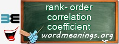 WordMeaning blackboard for rank-order correlation coefficient
